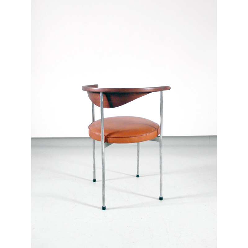 Side chair in leather by Frederik Sieck for Fritz Hansen