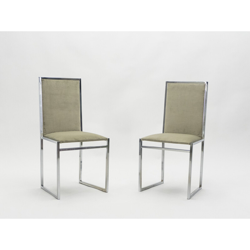 Set of 6 velvet chairs by Metal Arredo Milan