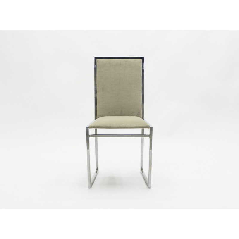 Set of 6 velvet chairs by Metal Arredo Milan