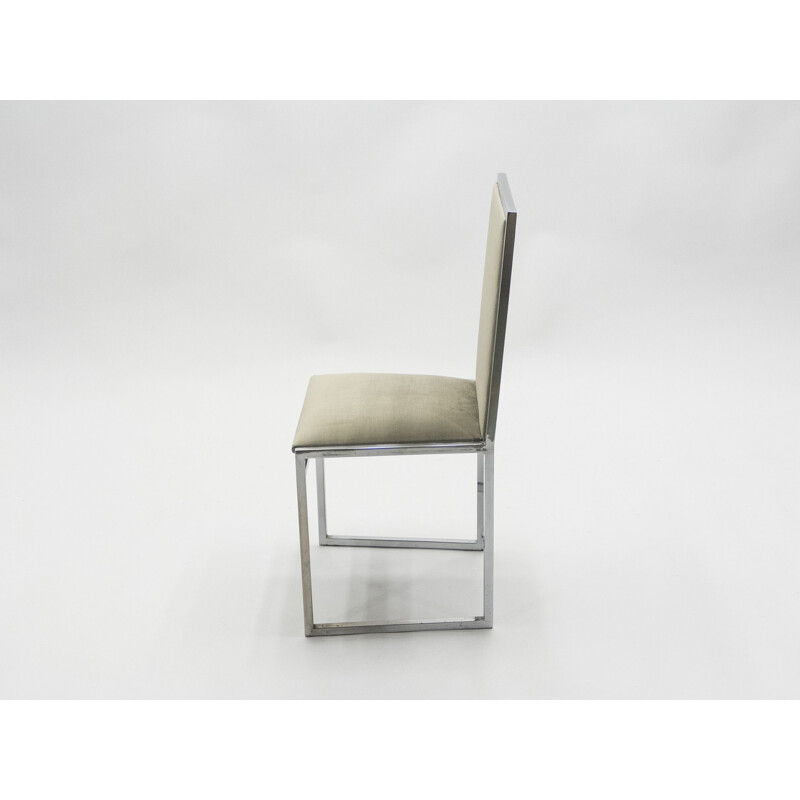 Set of 6 velvet chairs by Metal Arredo Milan