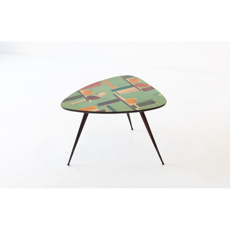 Green triangular coffee table