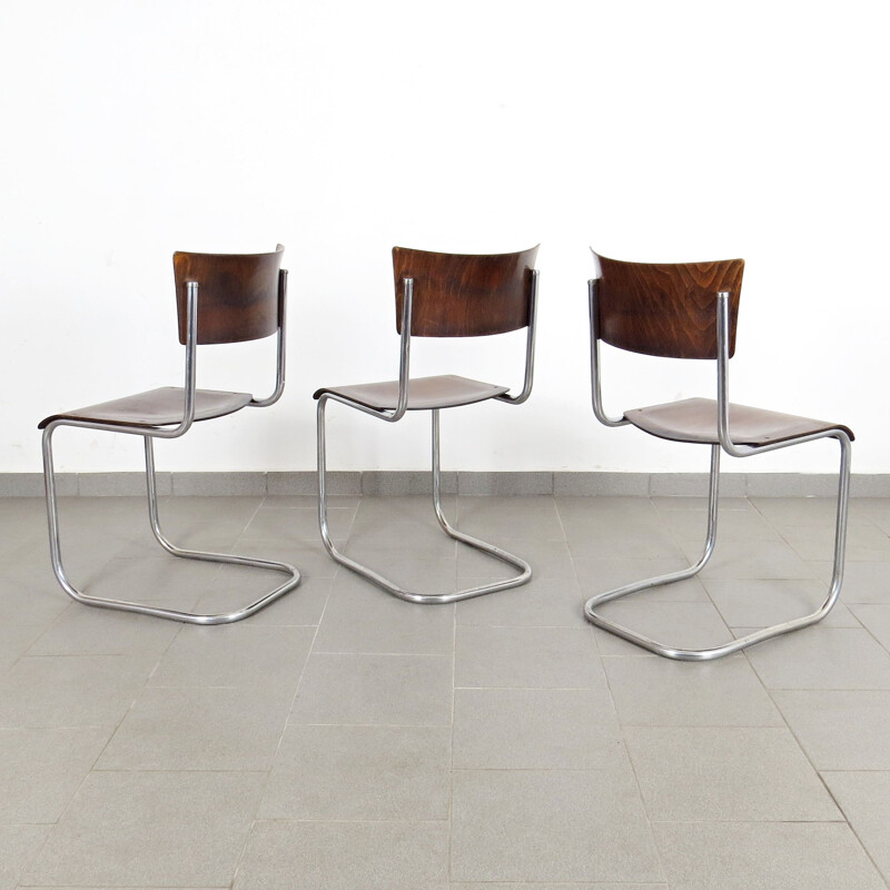 Set of 3 tubular chairs by Mücke-Melder