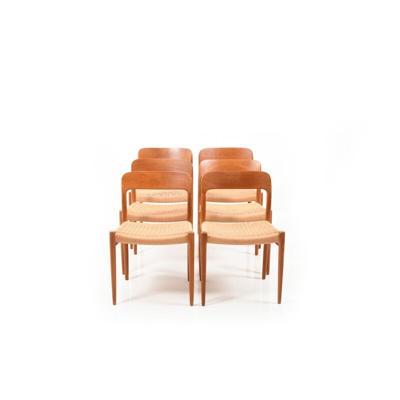 Set of 6 teak chairs by Niels O. Moller