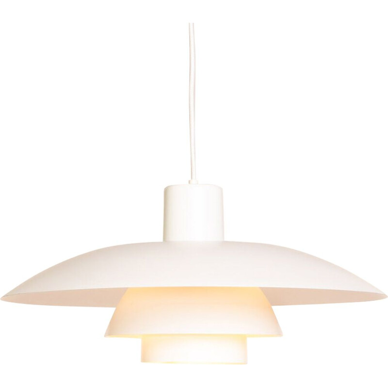 Vintage white PH43 pendant lamp for Louis Poulsen in fabric and aluminium