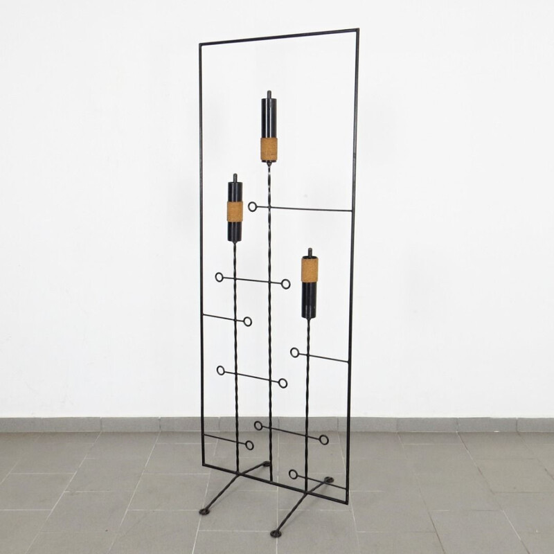 Black room divider in steel