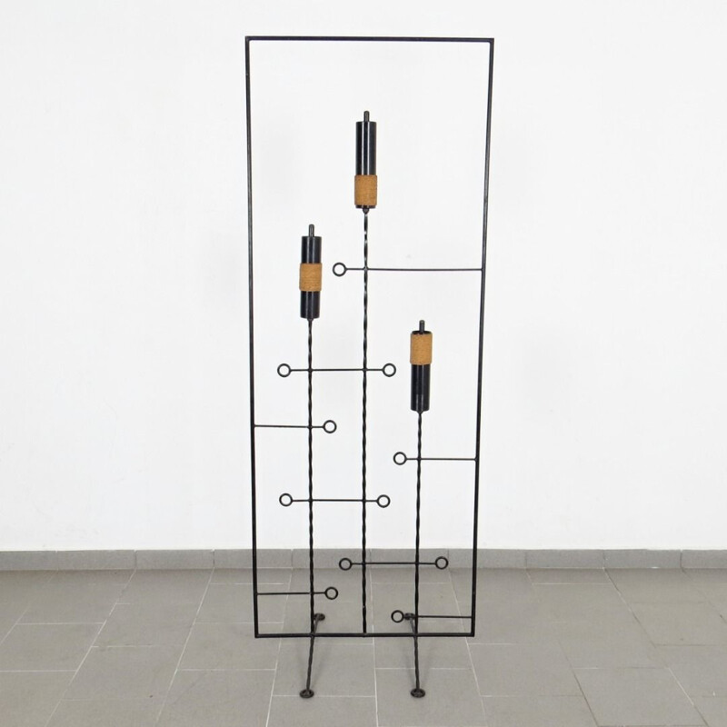 Black room divider in steel