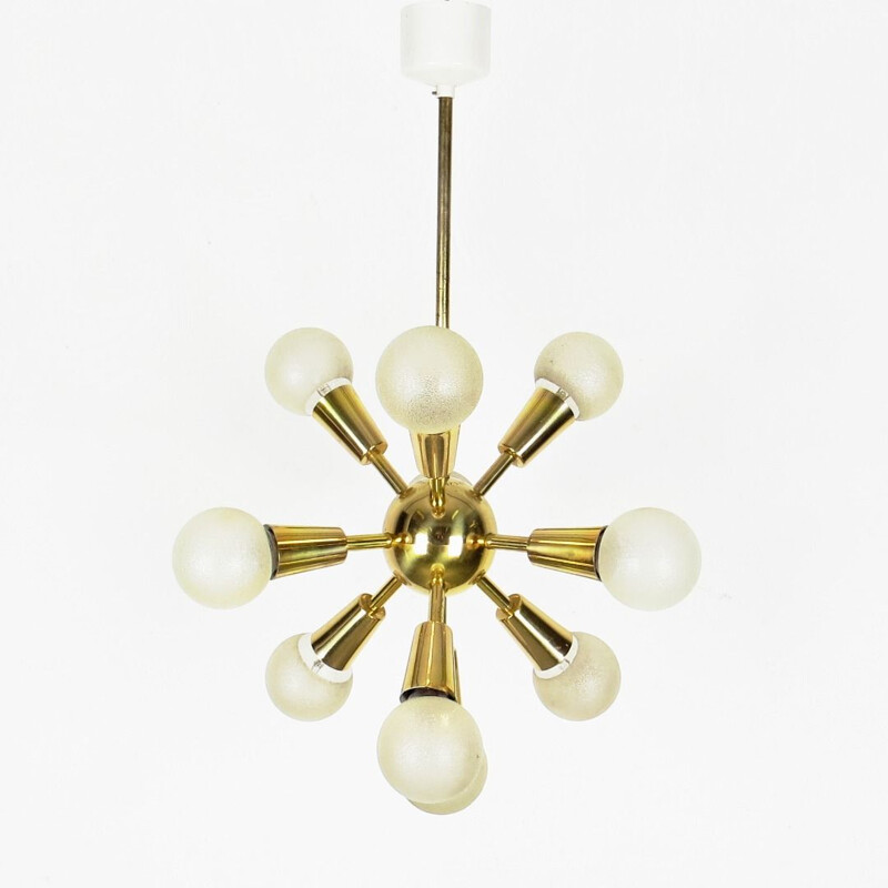 Vintage brass chandelier by Drupol