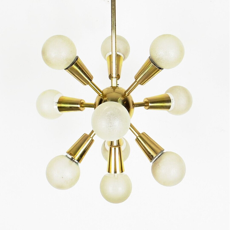 Vintage brass chandelier by Drupol