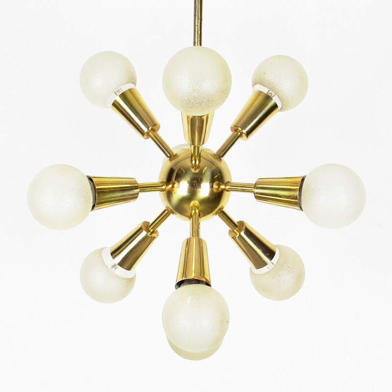 Vintage brass chandelier by Drupol