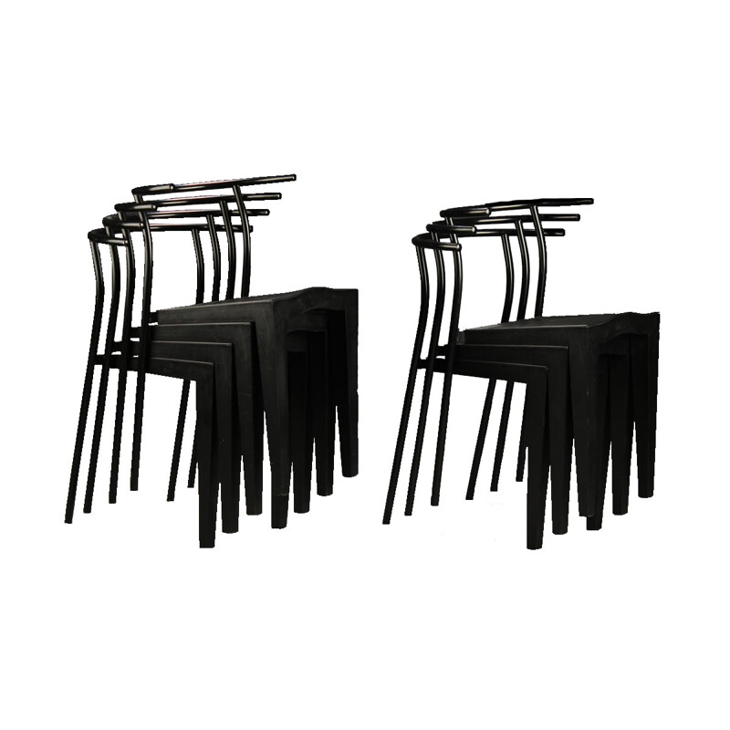 Ensemble de 7 chaises en acier et polypropylène, Philippe STARCK - 1980