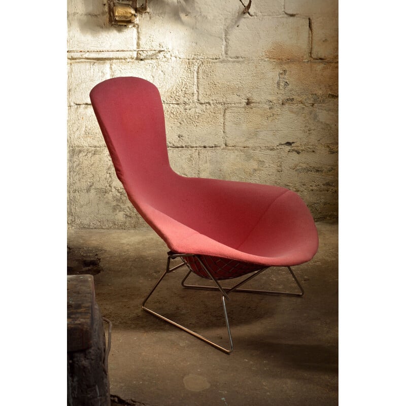 Fauteuil vintage Bird rouge par Harry Bertoia pour Knoll