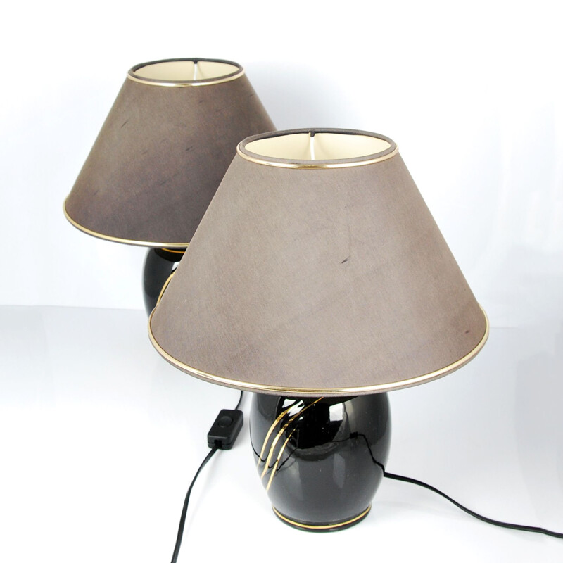 Set of 2 vintage night lights with lampshade