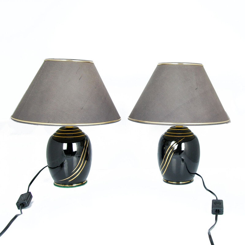 Set of 2 vintage night lights with lampshade