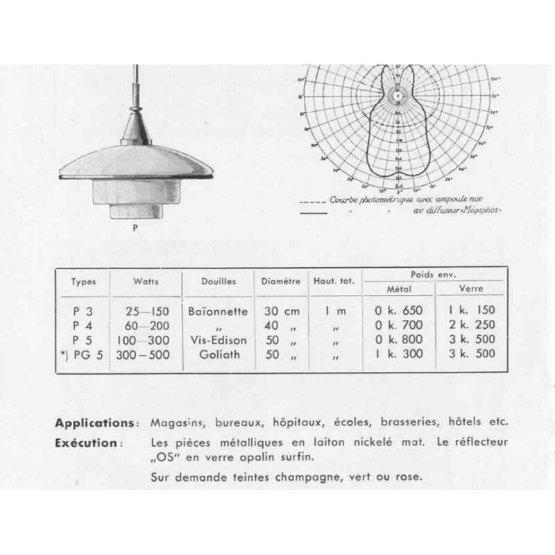 Vintage hanging lamp Sistrah Megaphos Otto Müller