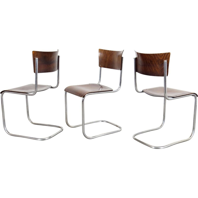 Set of 3 tubular chairs by Mücke-Melder