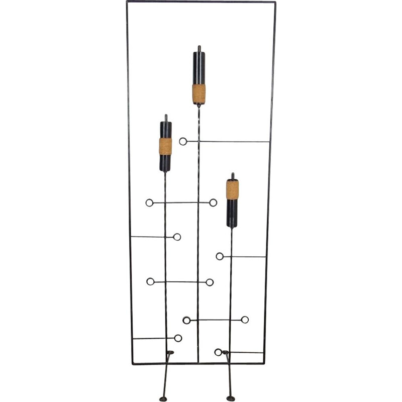 Black room divider in steel