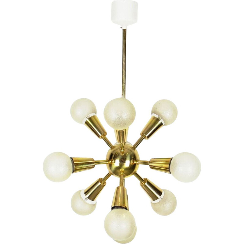 Vintage brass chandelier by Drupol