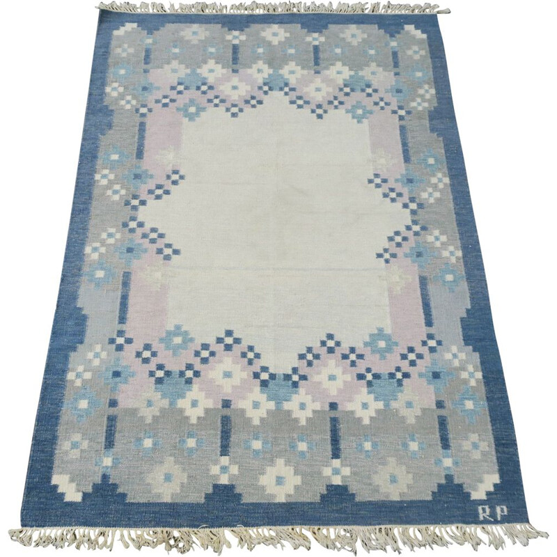 Tapis vintage Kelim Röllakan suédois