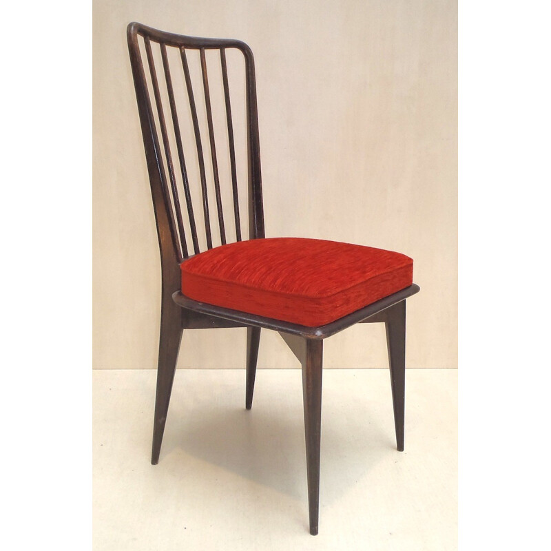 6 dining chairs, Charles RAMOS - 1960s
