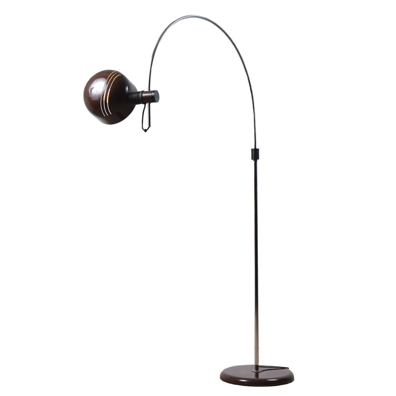 Boog bruine vintage vloerlamp