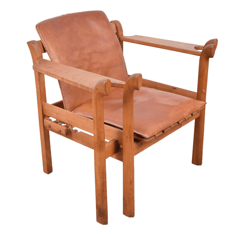 Vintage wooden armchair by Stefan During, 1980