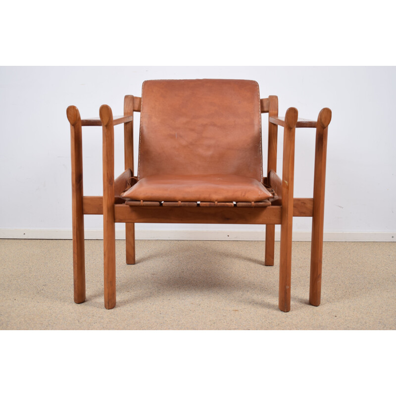 Vintage houten fauteuil van Stefan During, 1980