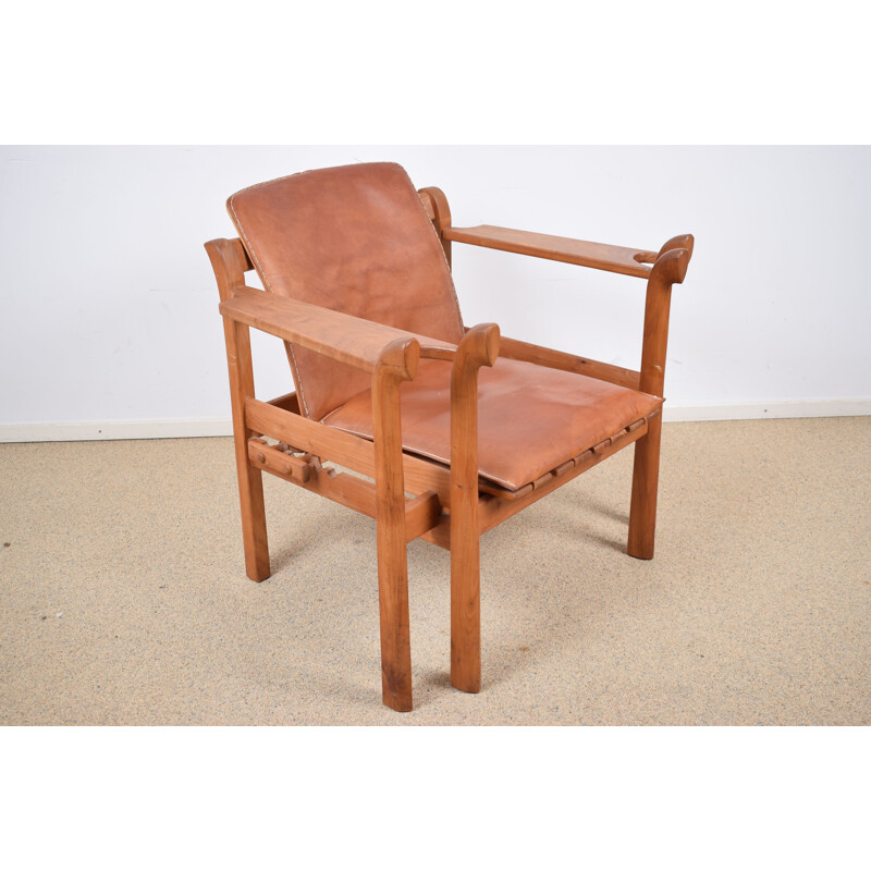 Vintage houten fauteuil van Stefan During, 1980