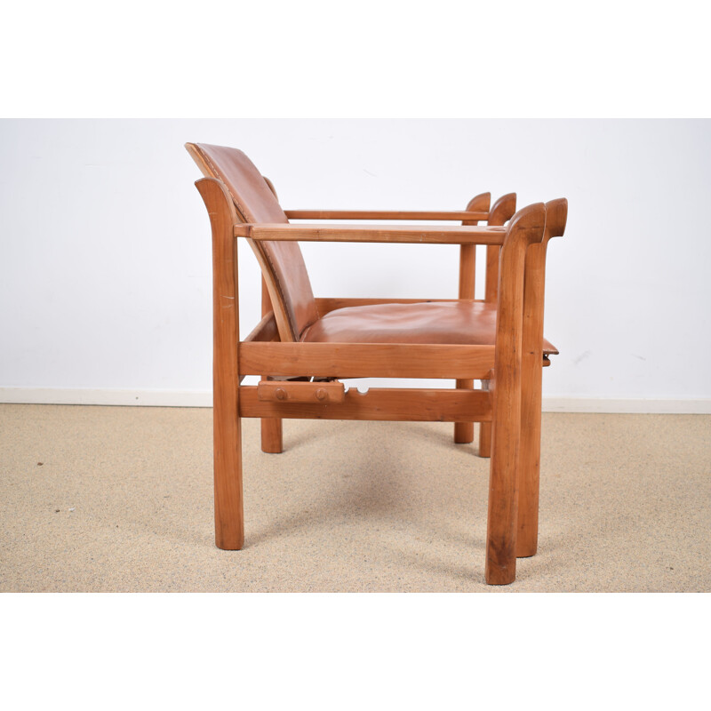 Vintage houten fauteuil van Stefan During, 1980