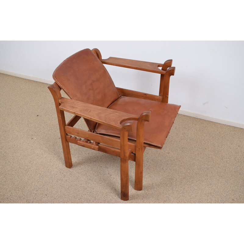Vintage wooden armchair by Stefan During, 1980