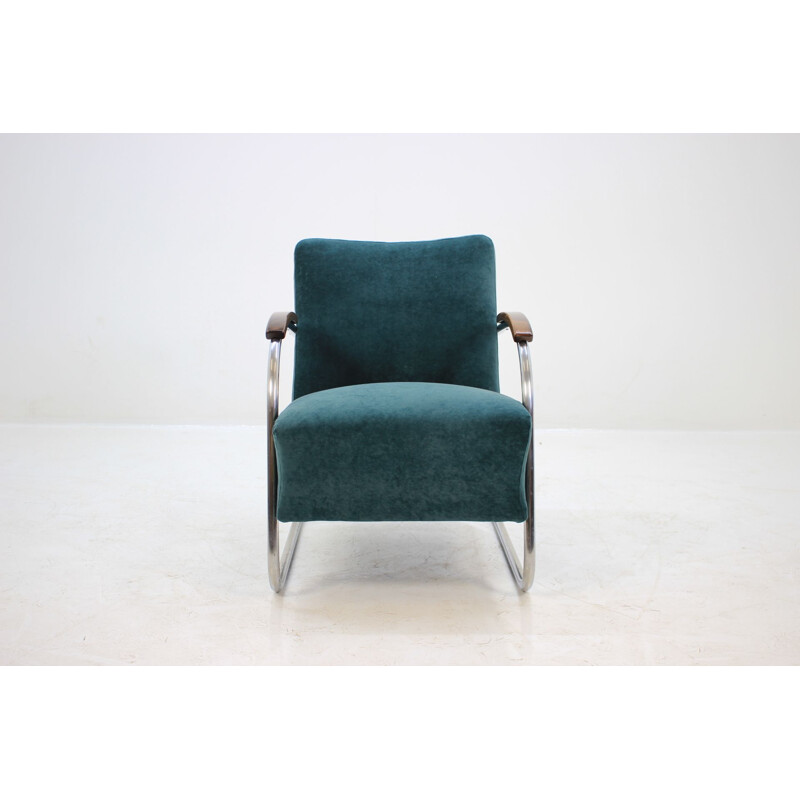 Vintage green armchair Bauhaus by Mücke Melder 1930