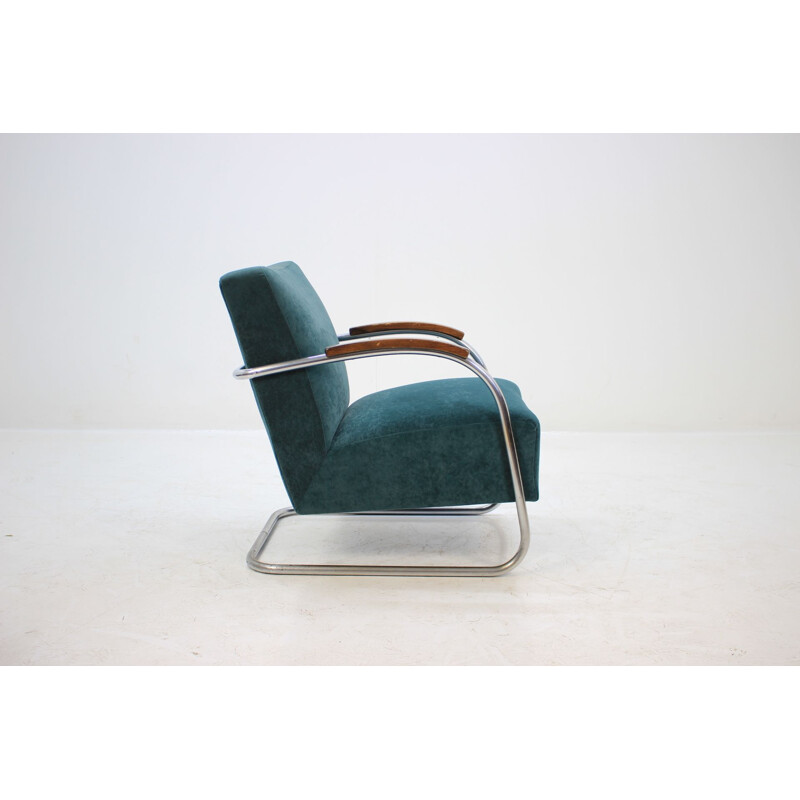 Vintage green armchair Bauhaus by Mücke Melder 1930