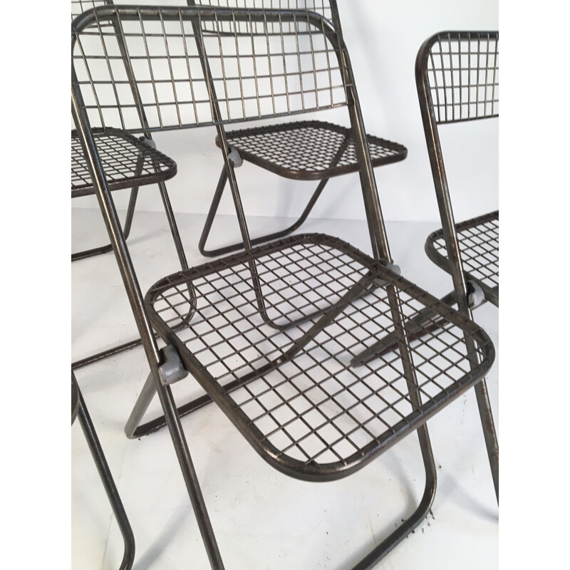 Set of 6 vintage chairs in metal by Niels Gammelgaard1970