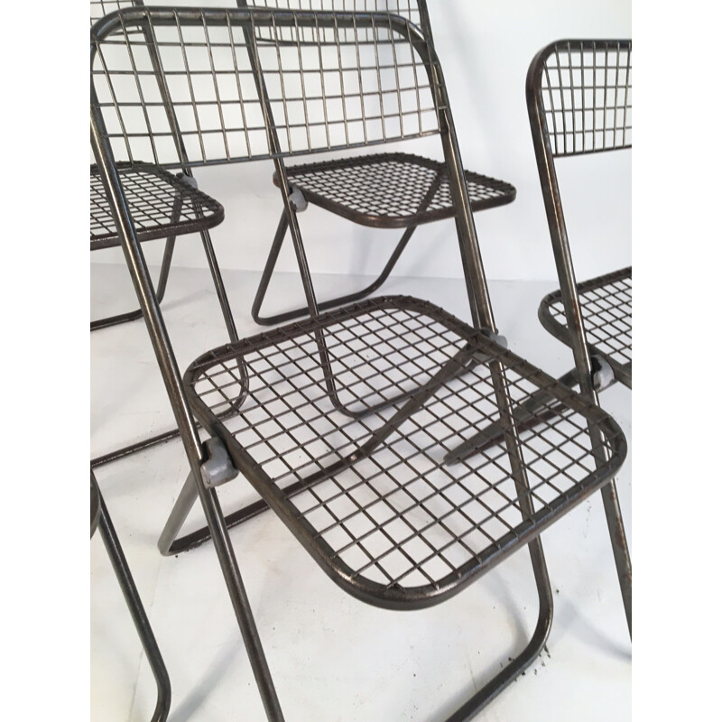 Suite de 6 chaises vintage en métal par Niels Gammelgaard 1970