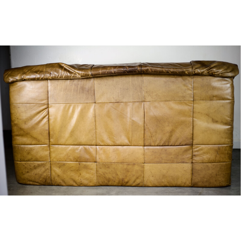 Vintage cognac leather sofa by Rolf Benz
