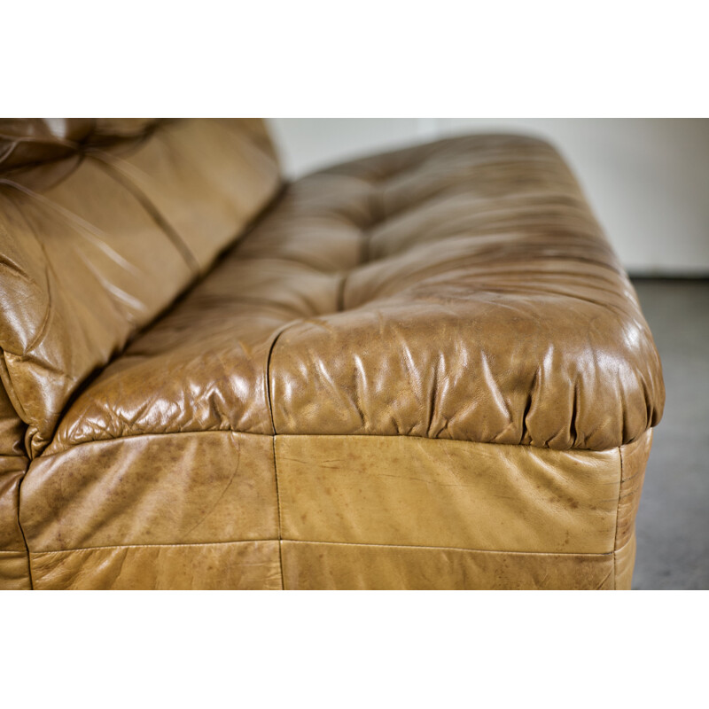 Canapé vintage par Rolf Benz en cuir cognac
