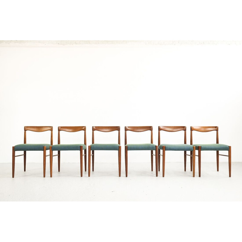 Set of 6 vintage chairs in teak by HW Klein for Bramin