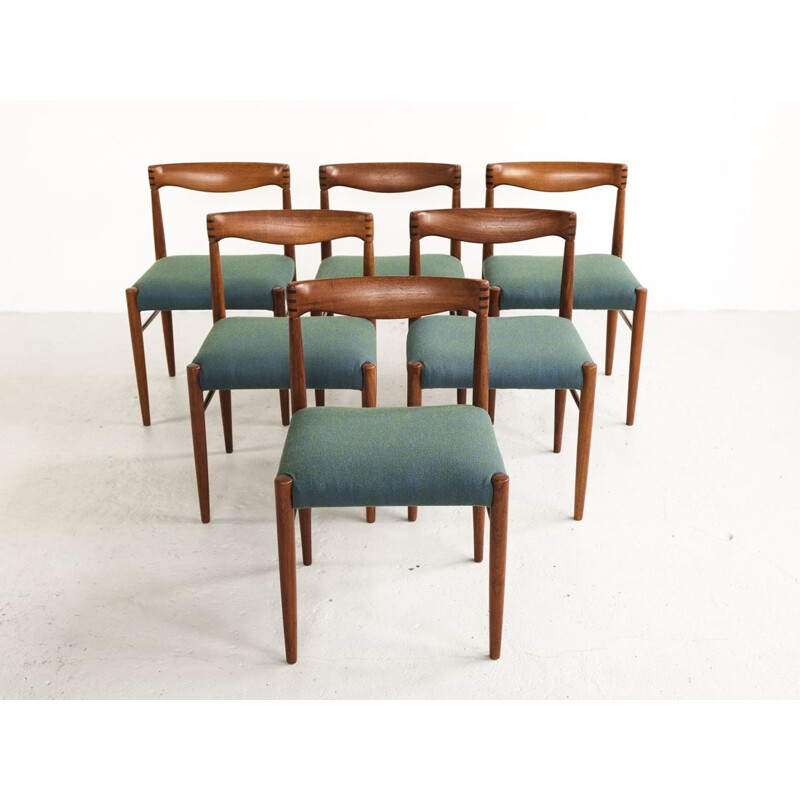 Suite de 6 chaises vintage en teck par HW Klein pour Bramin