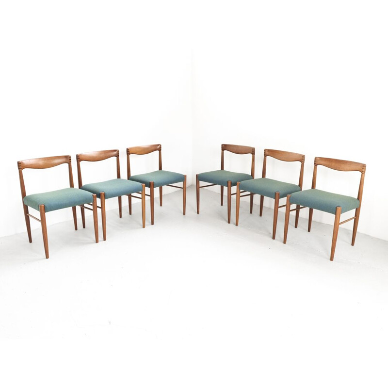 Set of 6 vintage chairs in teak by HW Klein for Bramin