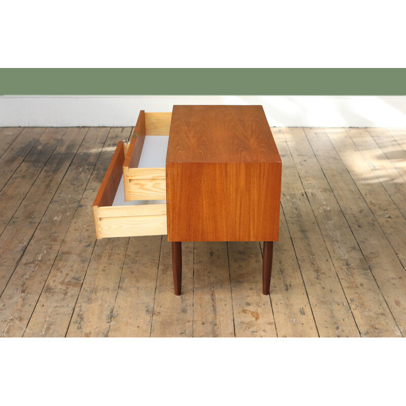 Vintage low danish chest of drawers in teak 1960