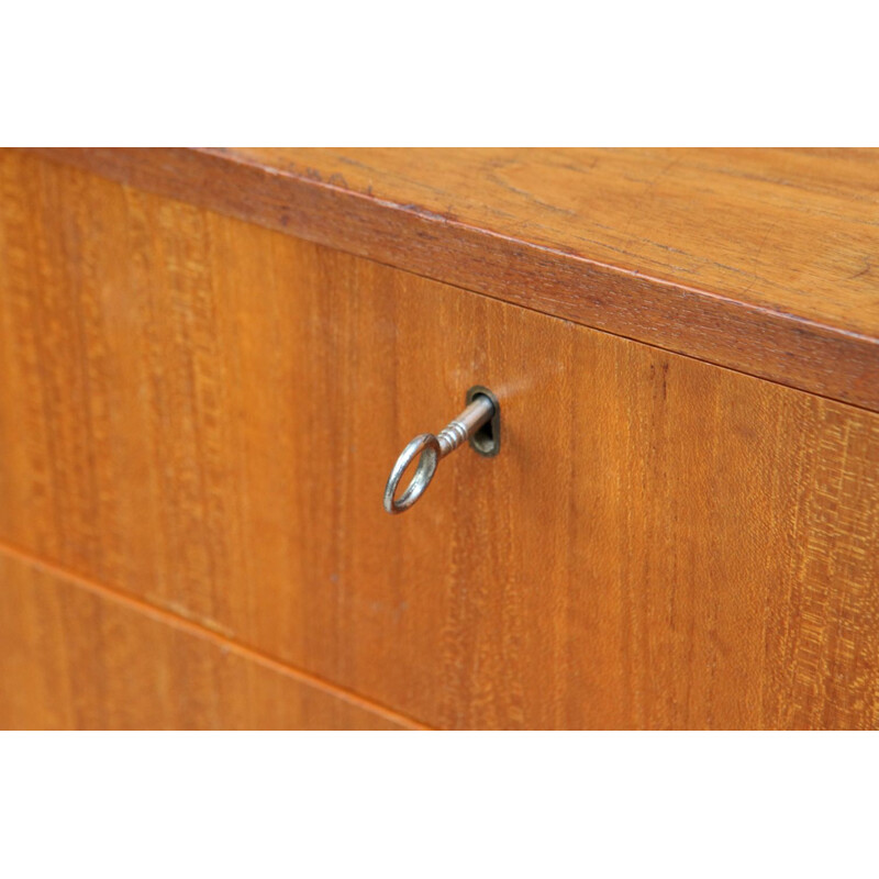 Vintage low danish chest of drawers in teak 1960