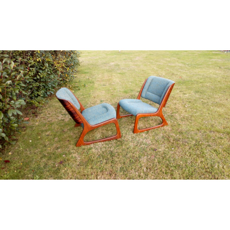 Set of 2 vintage armchairs by Baumann 1960