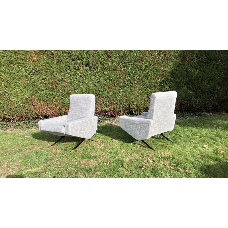 Set of 2 vintage "Troika" armchairs by  P.Geoffroy 1950