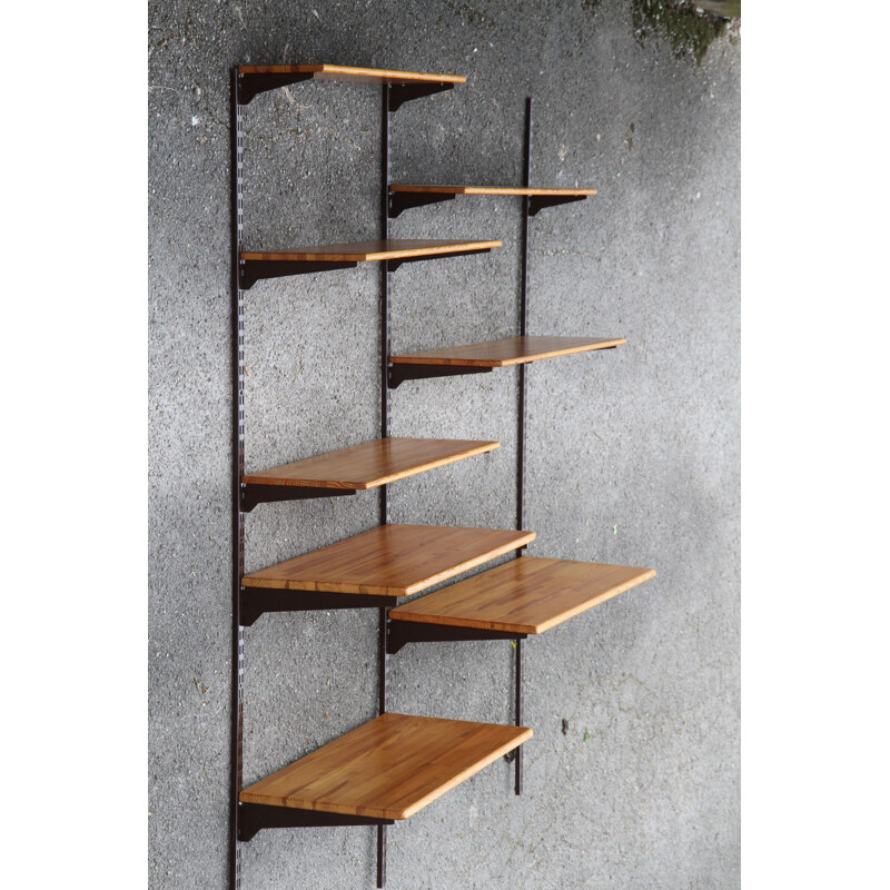 Vintage Scandinavian pine wall shelf by Pelly System 1980