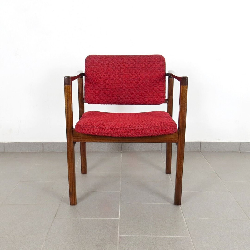 Set of 8 vintage armchairs in wood 1970