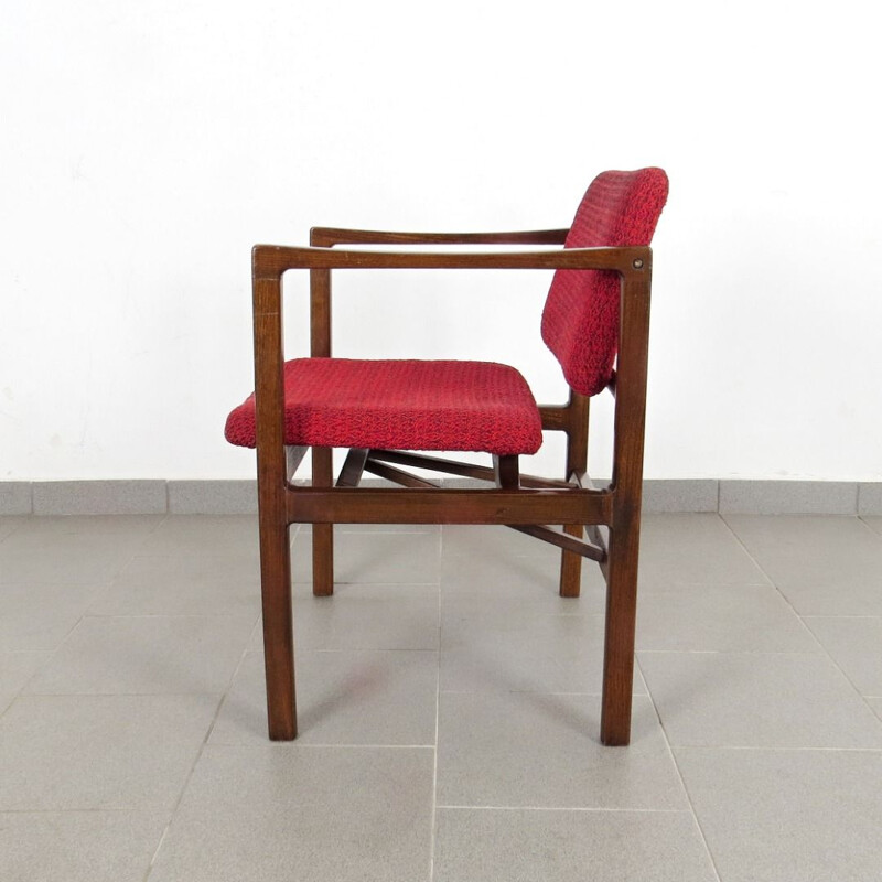 Set of 8 vintage armchairs in wood 1970