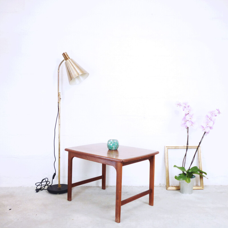 Vintage Scandinavian side table in beech and teak