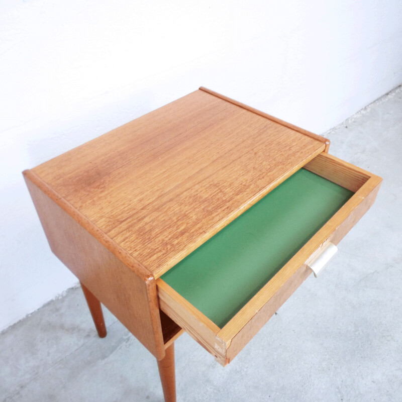 Vintage 1960's teak bedside table