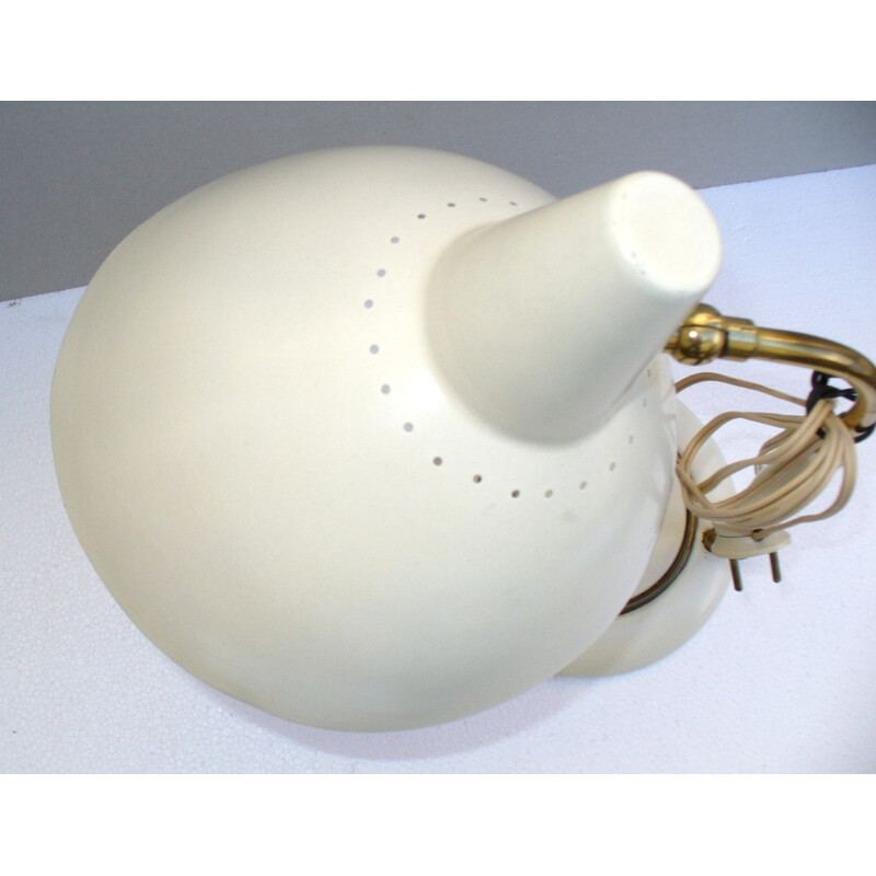 Lampe italienne en métal laqué beige - 1950