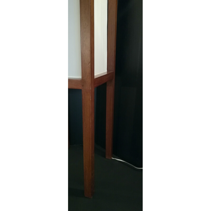 Vintage wood and cotton floor lamp