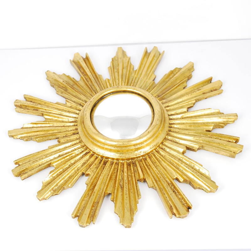 Vintage gilded sun mirror France 1970